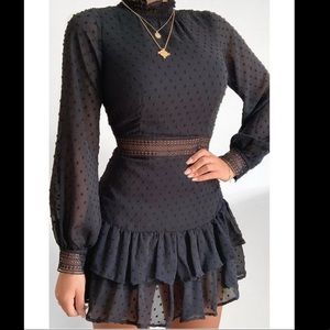 black showpo long sleeve dress